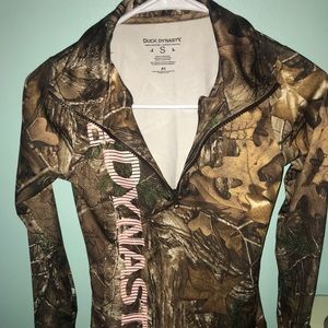 Duck Dynasty camo half zip shirt
